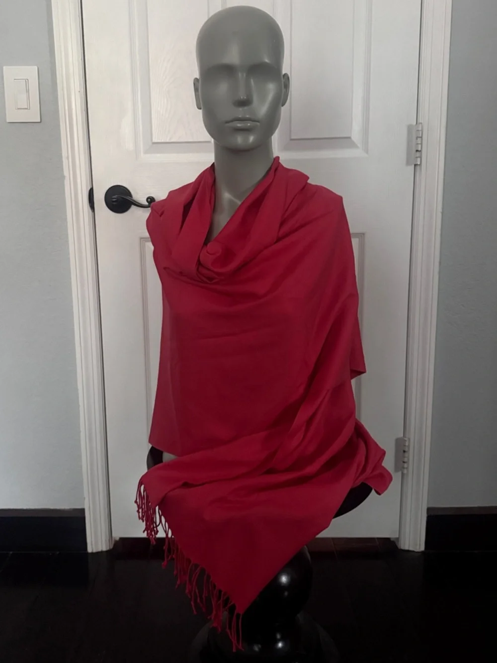 Vibrant Pink Fringe Shawl Wrap - Lightweight Women's Scarf